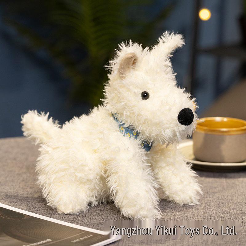 West Highland Scruffy Puppy Plush Toy - Comfort Doll for Kids, Cross-Border Favorite 20cm/0.13kg