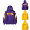 Übergröße Pullover Hoodie mit Flammenprint Lockere Passform Lässiges Paar-Sweatshirt