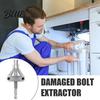 Damaged Bolt Extractor Broken Pipe Tool for 1/2" 3/4" 1" Pipe Screw Thread Valve Disassembly Remover with Universal Hexagonal Handle Effortless