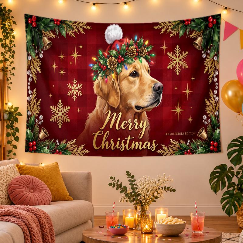 Christmas Theme Wall Tapestry, Xmas Wall Hanging, Holiday Home Bedroom Decoration