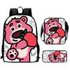Strawberry Bear School Bag High Definition Printing Multi-Function Oxford Lightweight Backpack