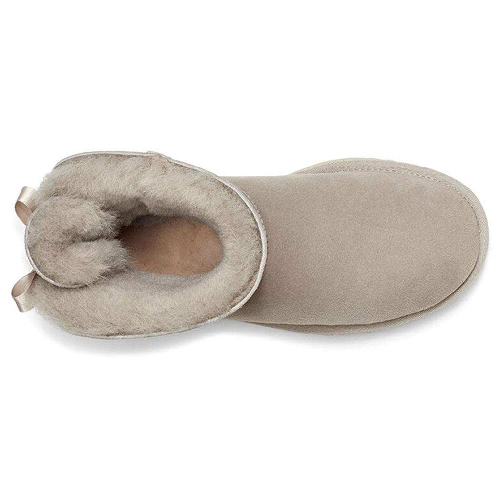 UGG Bailey Bow Ii Suede Warm Non-Slip Short Snow Boots Women Boots Light-Gray 1016501-GOA