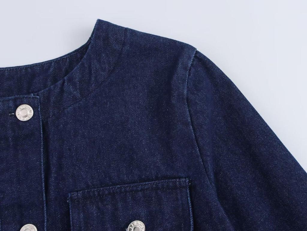 Spring 2025 Women's European & American Style Pocket Jacket & Shorts Set