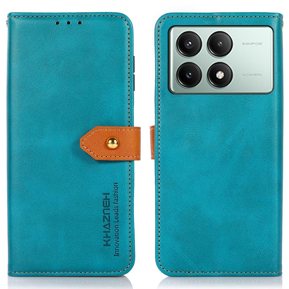 

KHAZNEH For Xiaomi Redmi K70E 5G/Poco X6 Pro 5G Case Golden Magnetic Buckle Wallet Phone Protector D