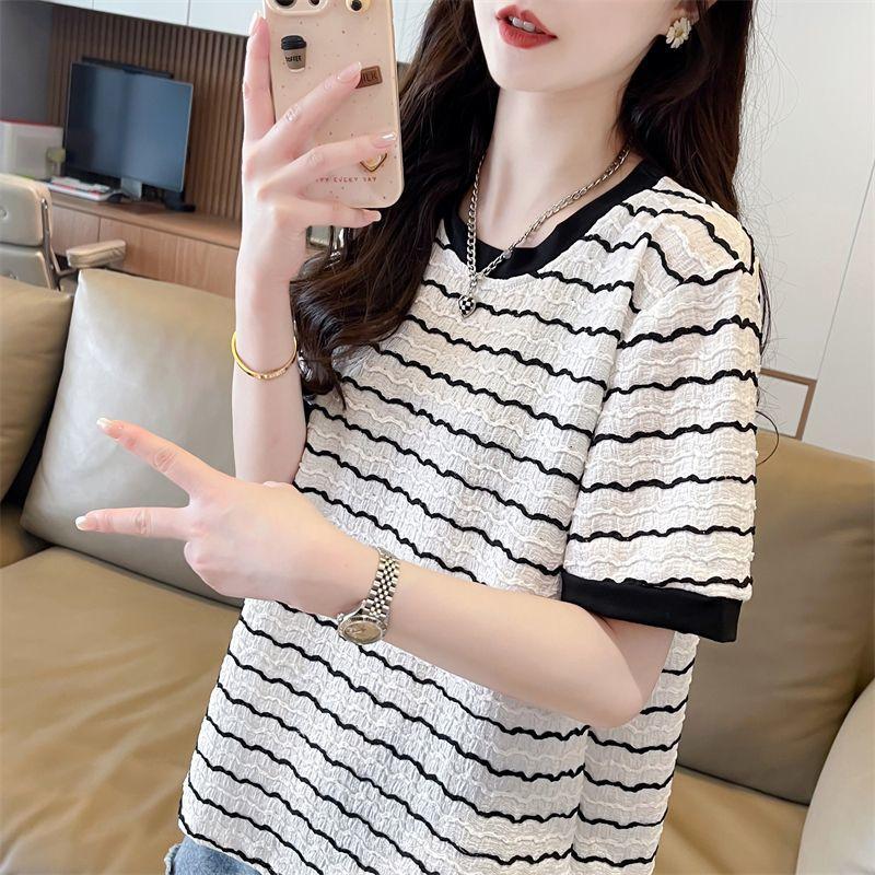 Loose Casual Versatile Short-sleeved T-shirt for Women Summer New Design Round Neck Top