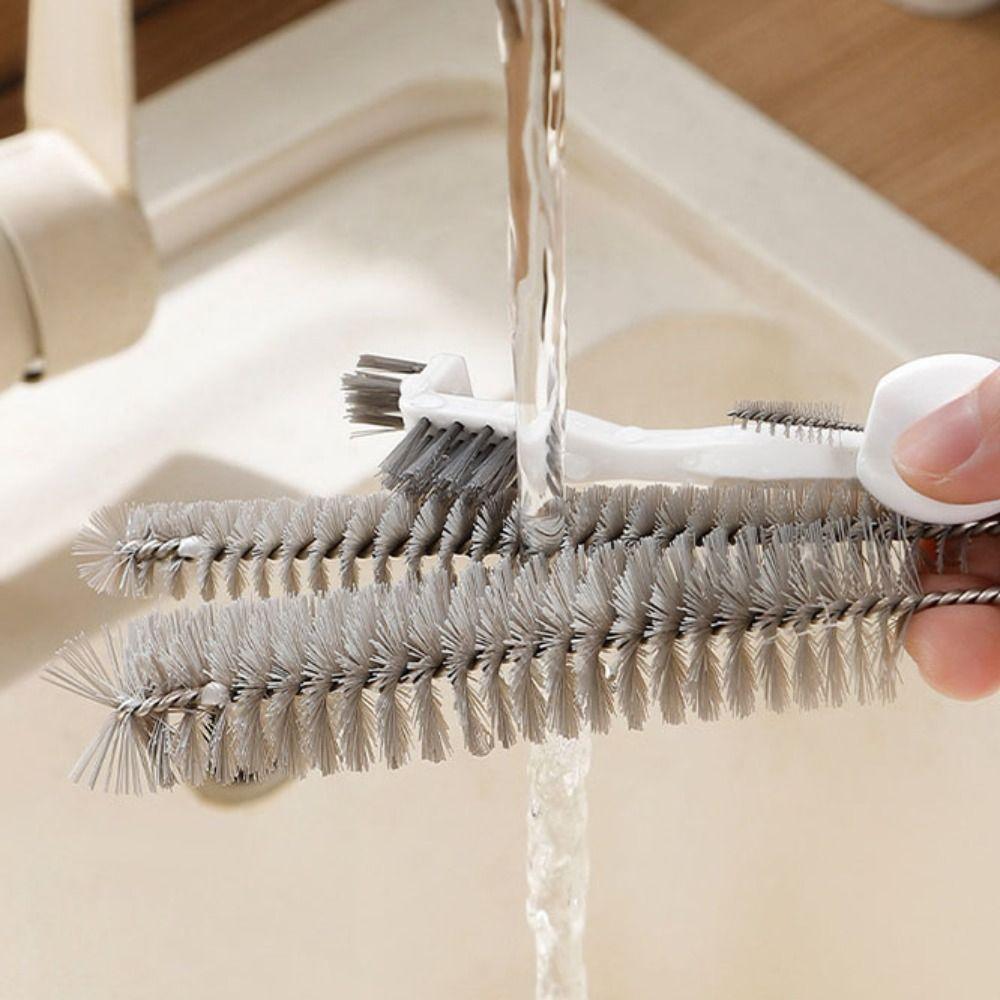 4pcs Hard Bristles Bottle Cleaner Brush Set Hangable Teapot Mouth Brush  Milk Bottle