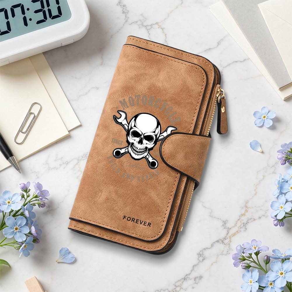 Vintage Skull Men Wallet Portable Multi Card Holder Fashion Trendy Purse