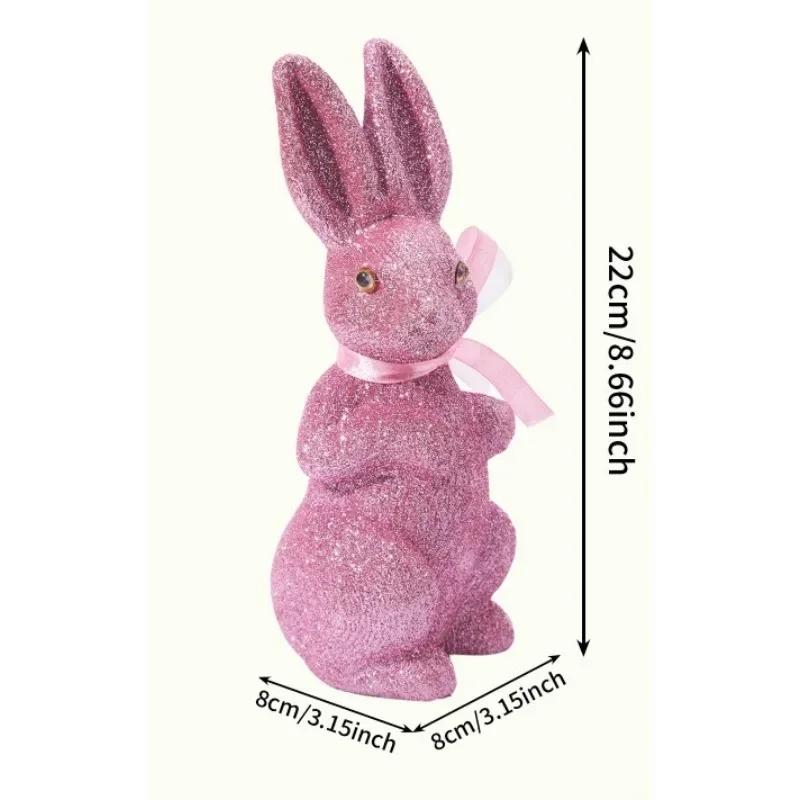 

Latests Models Easter Colorful Rabbit Figurine Creative Foam Simulation Home Decor Bowknot Rabbit Simple Ornament Decoration Other розовый