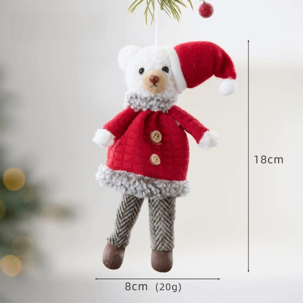 

Plush Christmas Tree Hanging Ornaments Cute Christmas Gift Doll Decorations Xmas Party белый