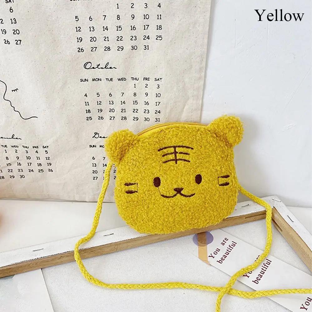 Новая мультяшная медвежья плюшевая сумка через плечо для девочек, осенне-зимняя, милая детская сумка-мессенджер, детская сумка через тело 2025 жёлтый