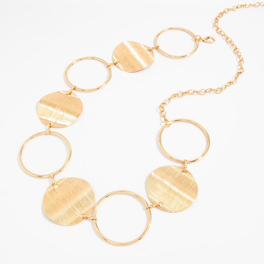 Chaîne de taille ronde argentée Chaîne de ventre ovale couleur or Chaîne de taille métallique créative Filles