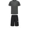 Adidas Taekwondo Round Neck Pullover Simple Short Sleeve T-Shirt Fashion Lace-Up Shorts Casual Sports Suit ADICLTS24TK-GFC+S21ATMSH3T-BW