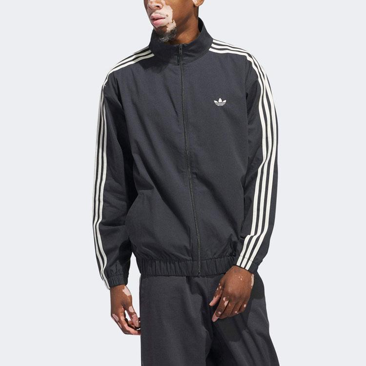 Adidas Originals Firebird Color Block Stand Collar Long Sleeve Jacket Unisex Jacket Black IU0116