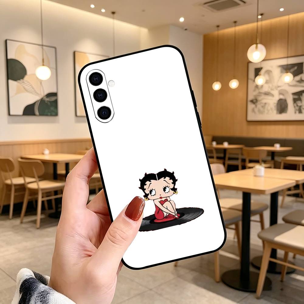 Classic Character Anime B-Bettys Boops  Phone Case Black Silicone Soft For Samsung Galaxy A73,A72,A71,A70,A53,A52,A51
