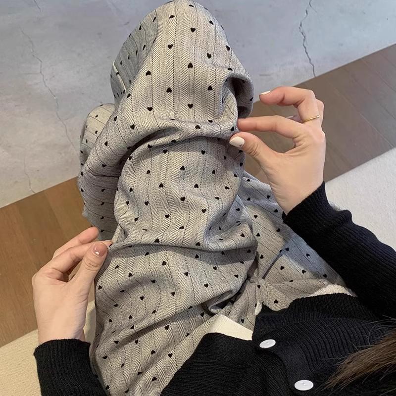 

Gray Heart Flocked High Waist Wide-Leg Casual Pants for Women - Spring/Autumn 2025 XL (121-130 lbs recommended)