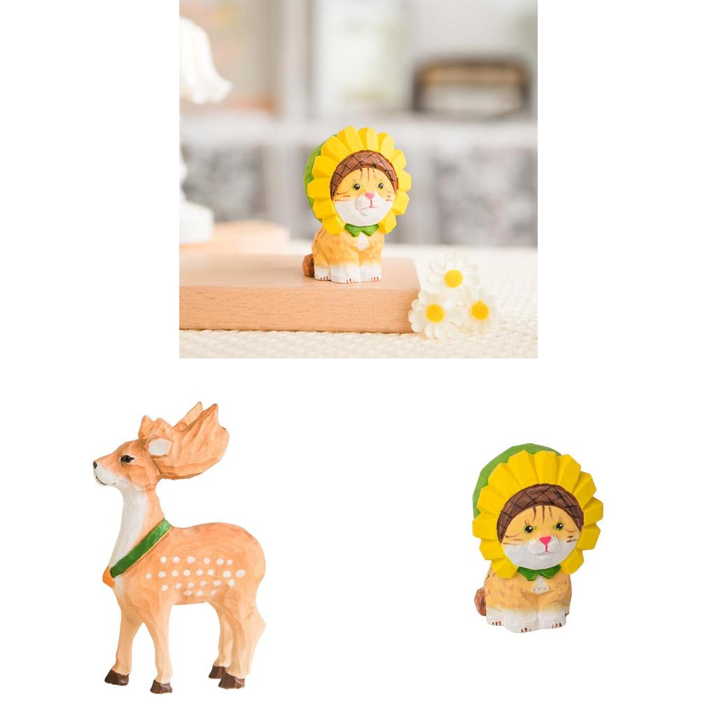 Wooden Crafts Deer Figurine Gift For Home Office Decor And Celebrations
