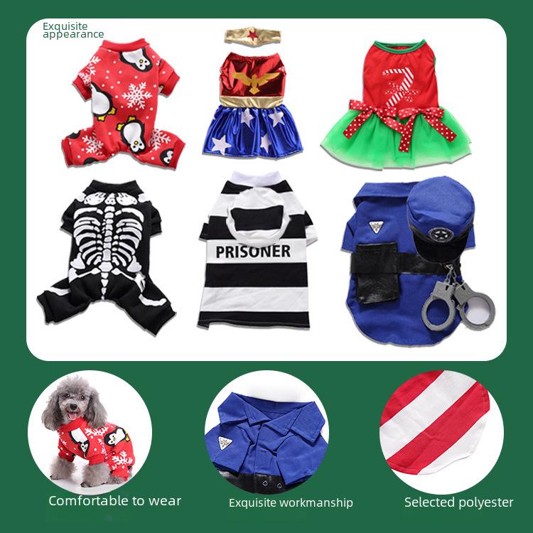 Świąteczny strój dla zwierząt: Kostium dla psa Łoś Płatka Śniegu, Świąteczny kombinezon na czterech łapach dla szczeniąt