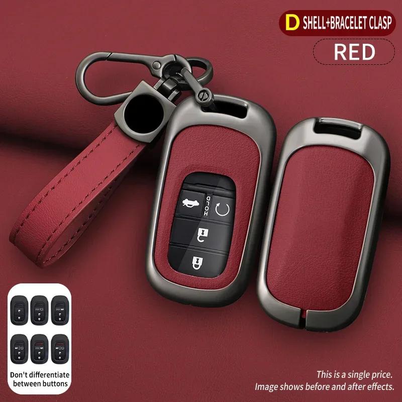 Interior Mouldings Leather Car Remote Key Case Fob Cover Protector Holder Shell For Honda Civic Accord HR-V CR-V CRV 2022 2023 K