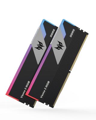 Acer Predator Vesta II DDR5 6800MHz stationær PC-hukommelse 32GB x CL32 RGB-serie Intel XPM-kompatibel AMD EXPO Hukommelsessæt Sort (16GB 2) (Oplysende)