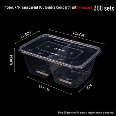 Rectangular Disposable Plastic Lunch Boxes with Lids, Divided