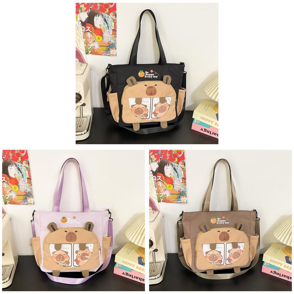 Cartoon Student Tote Bag With Large Capacity And Colorful Contrast For Daily Use