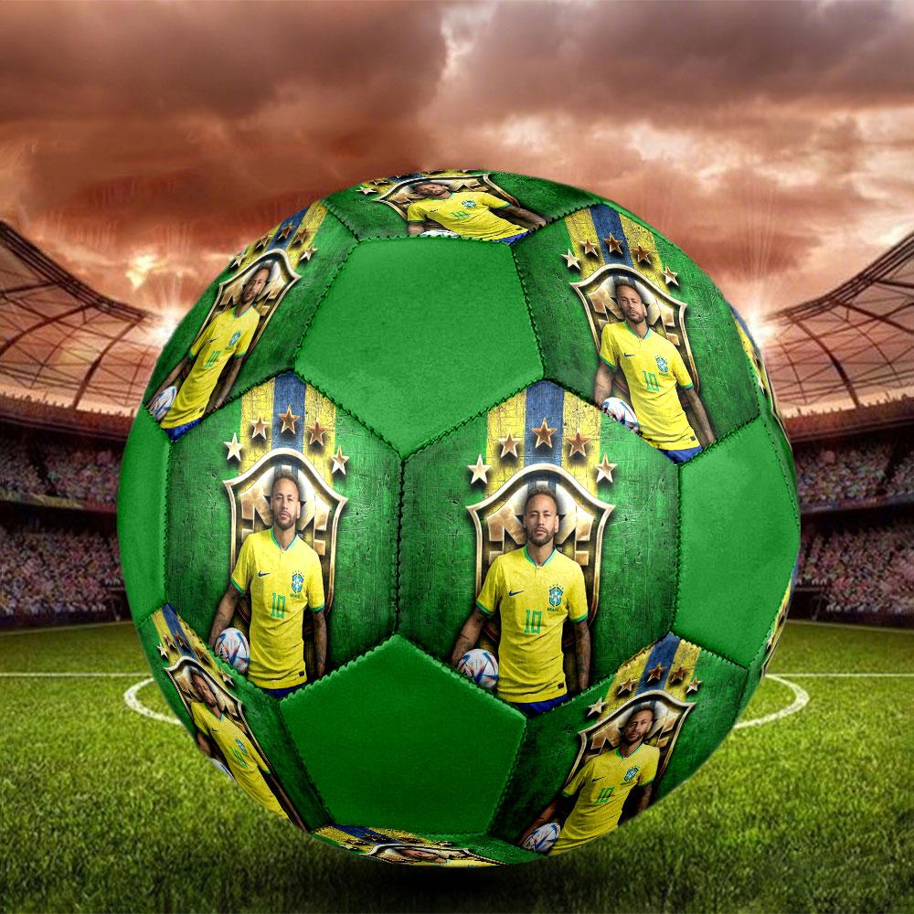 1PC Neymar Global Sensation Size 5 Soccer Ball PrahaIndoor Soccer Ball Colorful All Ages Machine Stitched PVC Competition Ready Durable High-Bounce