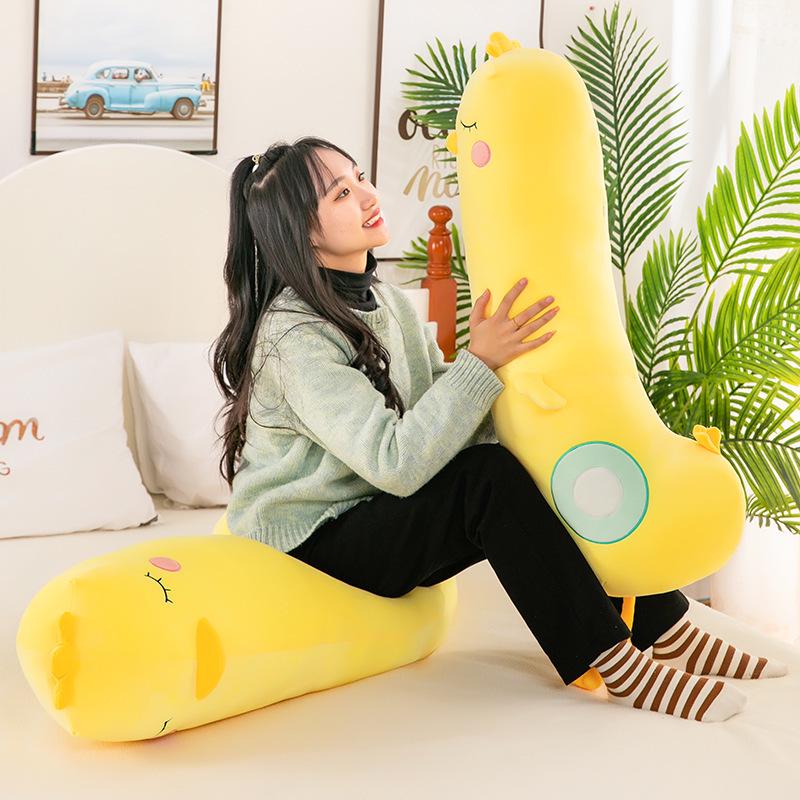 Yellow Chicken Plush Toy - Removable and Washable Hugging Pillow Doll for Kids, Leg-Clamping Stuffed Animal.