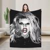 Lady Gaga Legendarische zangeres Flanellen Dekens Super Warme Plaid voor Bank Bed Picknick Patroon Sprei Bank Bankhoes