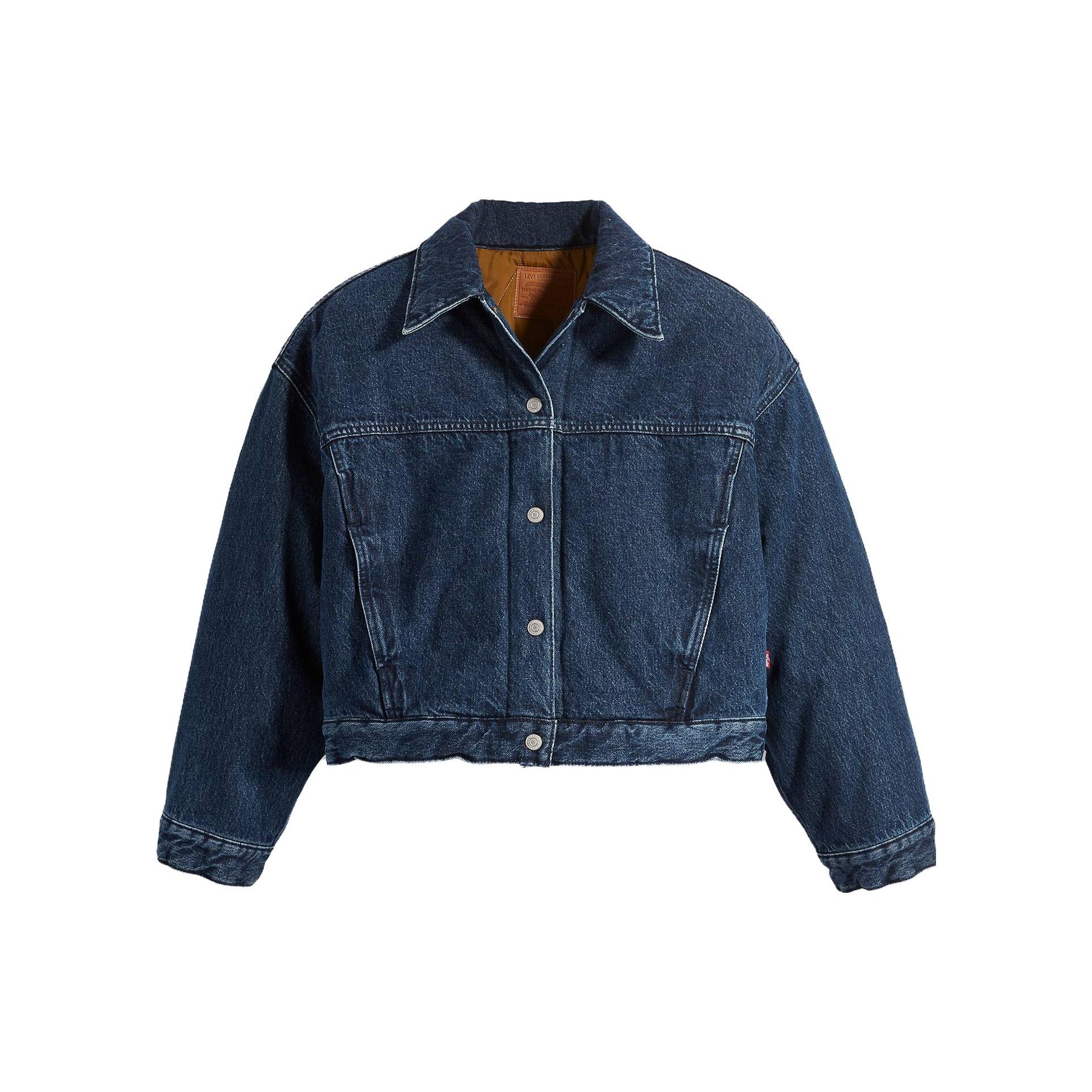 

Куртка-тракер Levis Reversible Bubble Однобортная с длинным рукавом Джинсовое пальто Женские куртки Синий A5997-0000 S