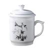 Blue & White Porcelain Tea Infuser Mug: Large-Capacity Bone China Cup with Lid