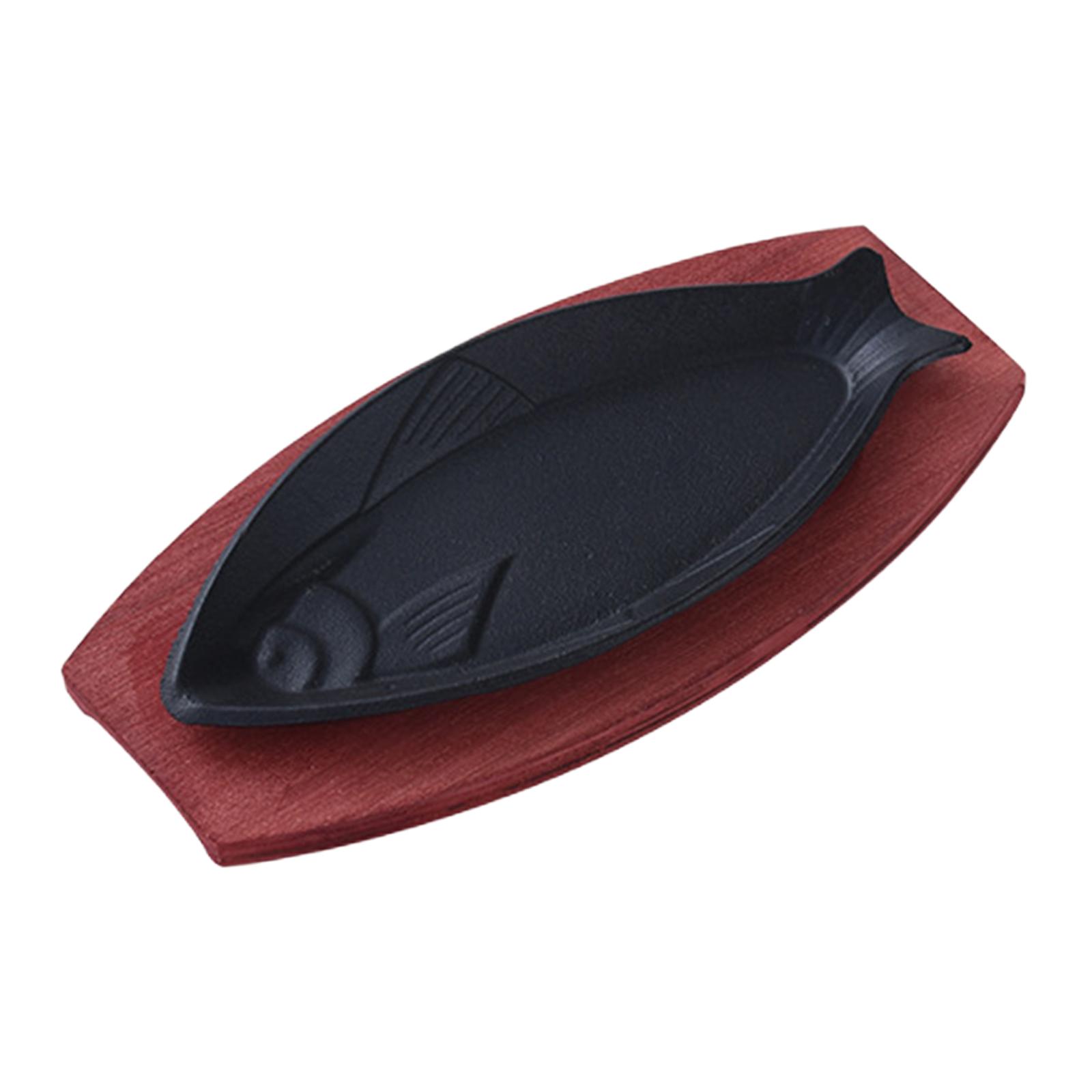 Griddle Steak Fry Plate Steak Serving Plate Fish Shaped Nonstick Cast Hot Plate Gratin Dish for Home Stovetops Cooking C