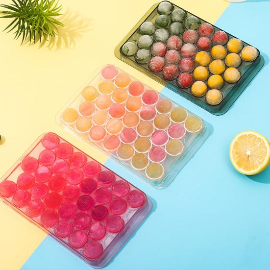 Ice Cube Mold Easy To Demould Convenient Cleaning Save Space with Lid Reused DIY Handmade 33 Spherical Ice Tray Juice Supply