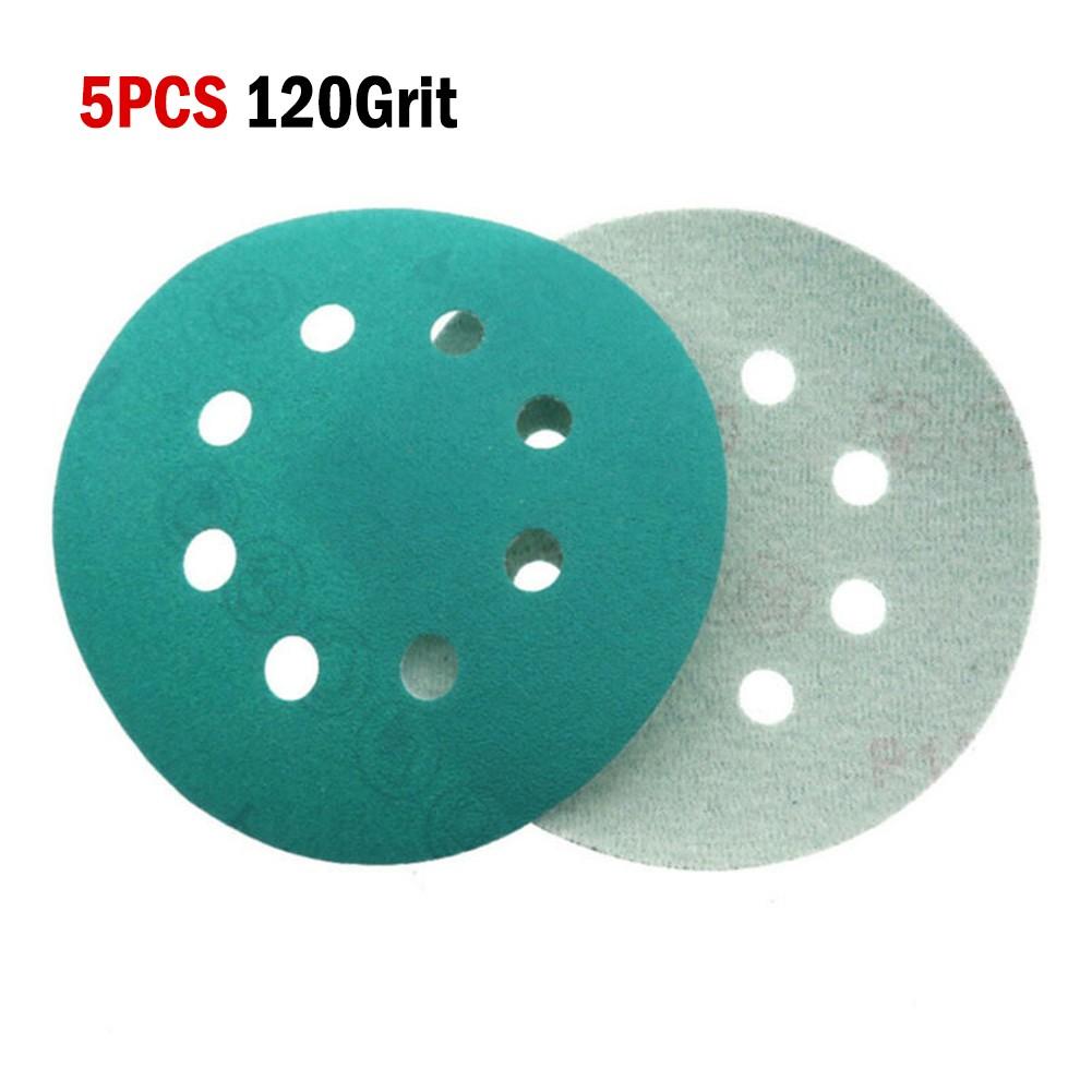 5Inch 8Hole Sanding Discs& Wet Dry PET Film Green Sandpaper Polishing