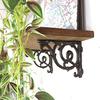 Set of 2 Antique Iron Shelf Brackets, Small Size (kjj0137set) for DIY Decor