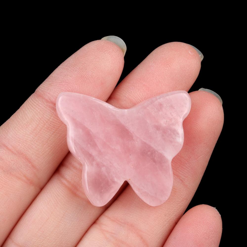1Pc Reiki Healing Crystal Carved Butterfly Ornament Decoration,Natural Stone Gemstone Energy Generator for Home Decor Jewelry Gifts 32-35x26-30 Mm