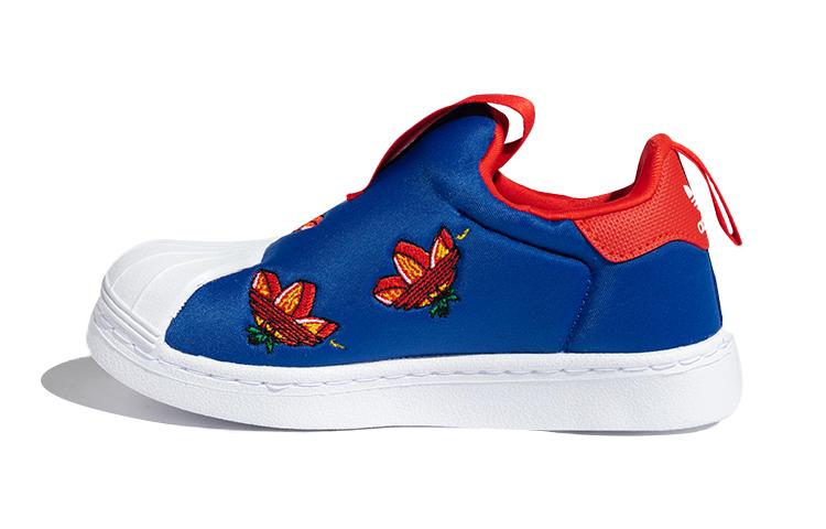 

Adidas Originals SUPERSTAR 360 C Slip Resistant Low top Skateboard Shoes Blue Red White Children Aged 3 7 Years Old FY2510 31.5