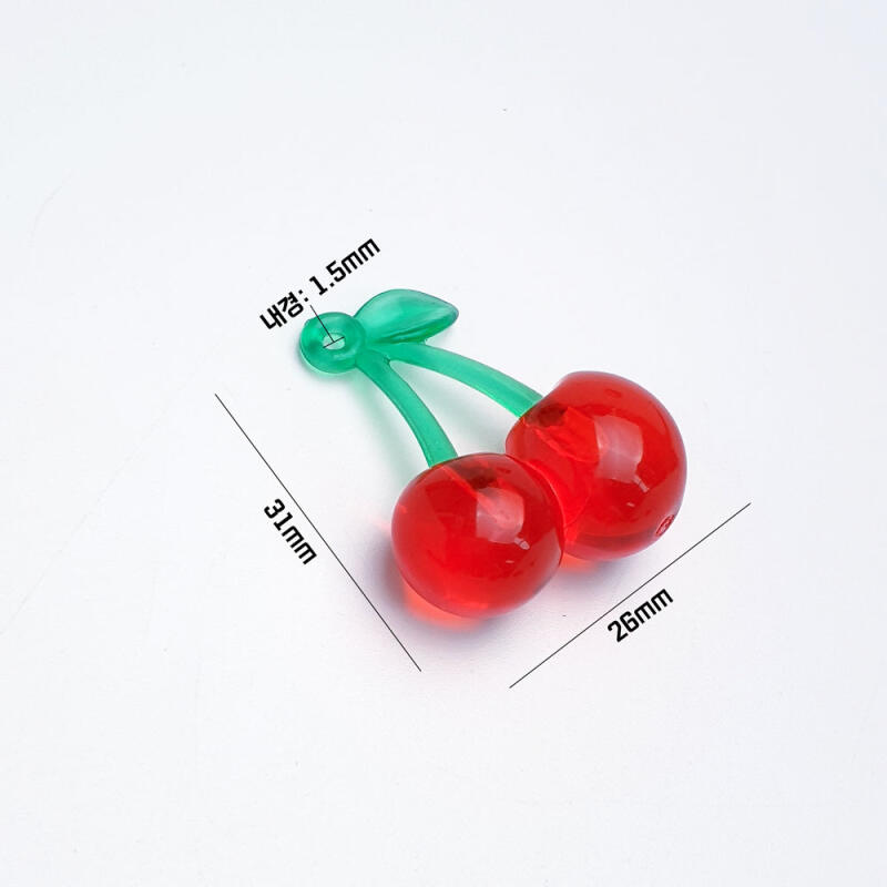 Acrylic Fruit Real Cherry Keychain Accessory Supplies