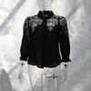 Female Long Women Sleeve Embroidery Blouse Shirt Korean Flower Tops Shirt Fresh