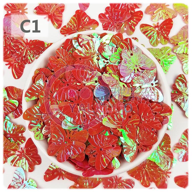 

Большие пайетки-бабочки 22x17 мм для одежды, бижутерии своими руками, дверной занавески и швейного декора 500g/pack