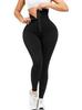 Damen High Waist Knopfleiste Kompressions-Yogahose - Bauchkontrolle, Elastische Passform, Volle Größenvielfalt