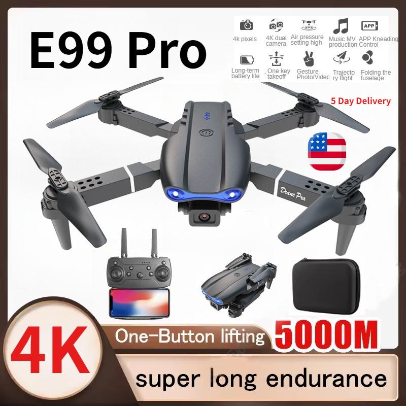 E99 Pro Drone RC Dobrável 4K HD Câmera Dupla Fotografia Aérea Quadcopter Posicionamento de Fluxo Ótico Altitude Hold Brinquedos Drone Presente
