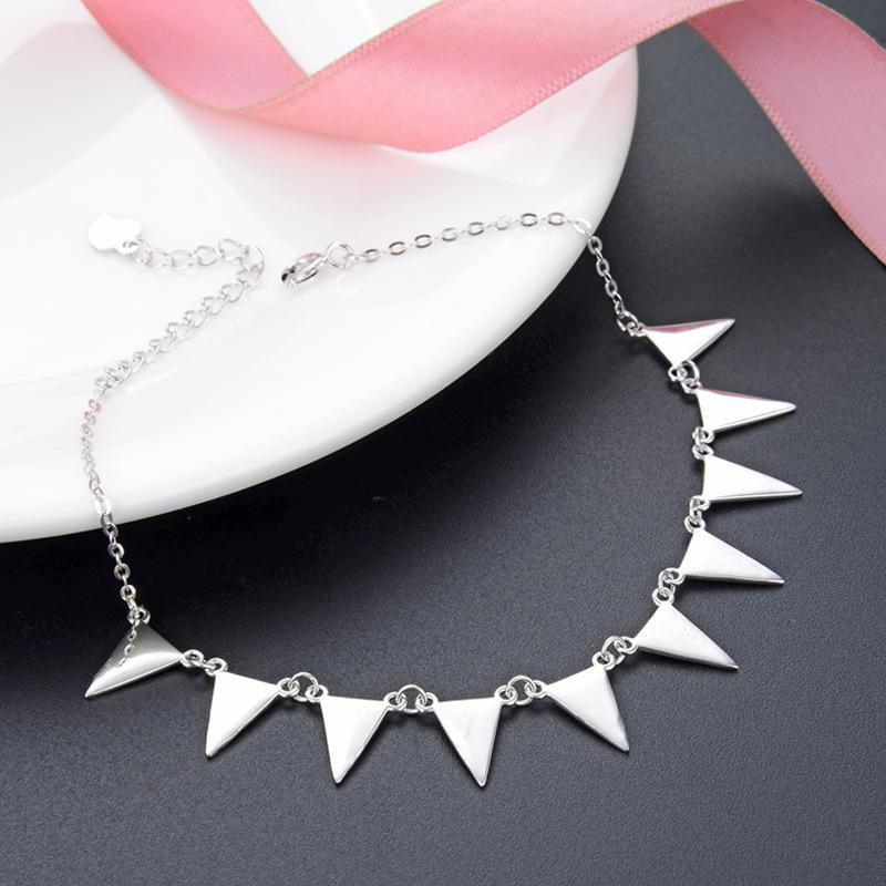 Lindon Kvinner Zirkon 925 Sterling Sølv Smykker Geometrisk Perlekjede Link Armbånd Mote Fin bryllupsgave til kjæresten