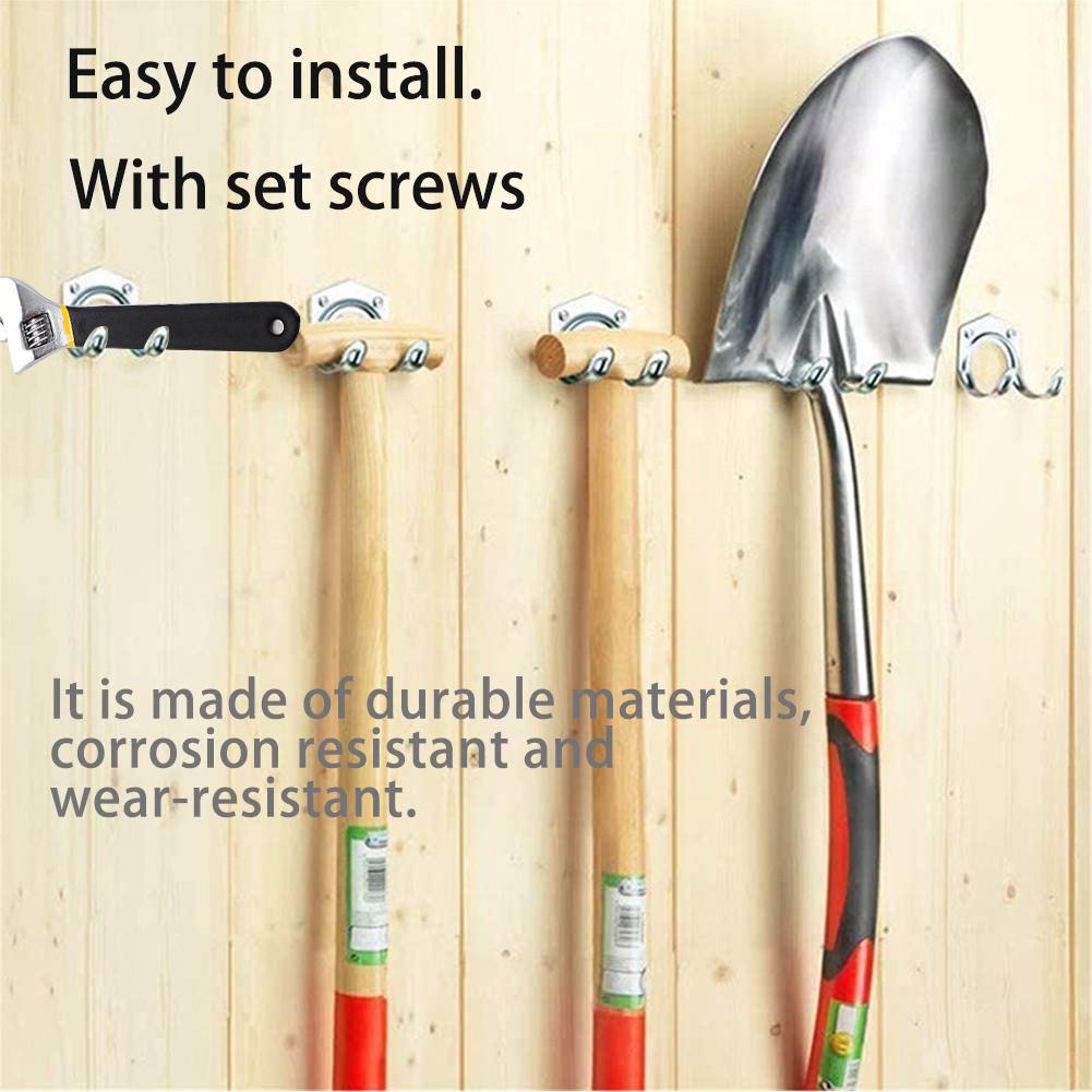 5pcs Storage Wall Hook with Screw Hanging Hooks Multi-Purpose Housekeeper Double Hook for Garden Kitchen Garage Tool