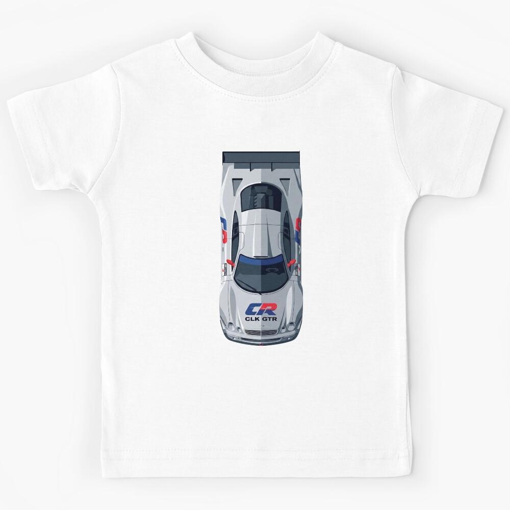 Mercedes Benz CLK GTR Silver Arrow Top View Vector Illustration Kids T-Shirt 120