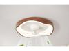Mid-Century Walnut Wood Grain 360° Oscillating Fan Light for Bedroom or Children's Room