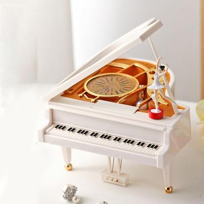 European-style Piano Model Music Box Office Decoration Ballerina Girls Ballet Dance Girls Music Box Hand Crank Home Decorations