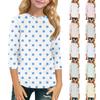 Kinder Freizeit Sieben-Viertel-Ärmel Rundhals Mode T-Shirt Top