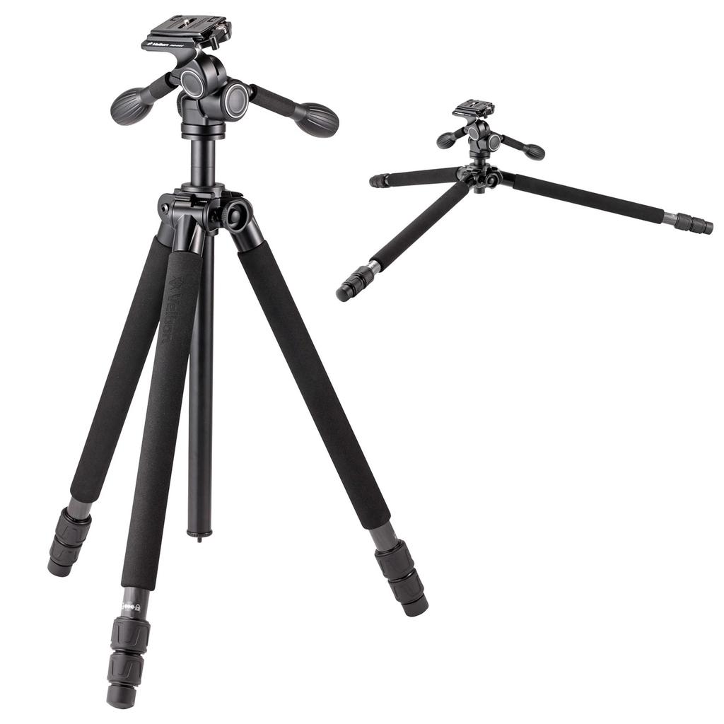 Velbon Geo Calmagne N635III AZ Carbon Fiber Nut 28mm Leg Medium Head Quick Shoe Black Tripod, 3-Section, Lock, Diameter, Size, 3-Way Included,