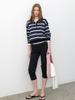 ATELIER NAIN Multi Stripe Loose Fit Collar Knit (T-7179)