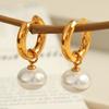 Circle Pearl Pendant Earrings Women's Premium Design Earrings Earrings Earrings Stud Earrings